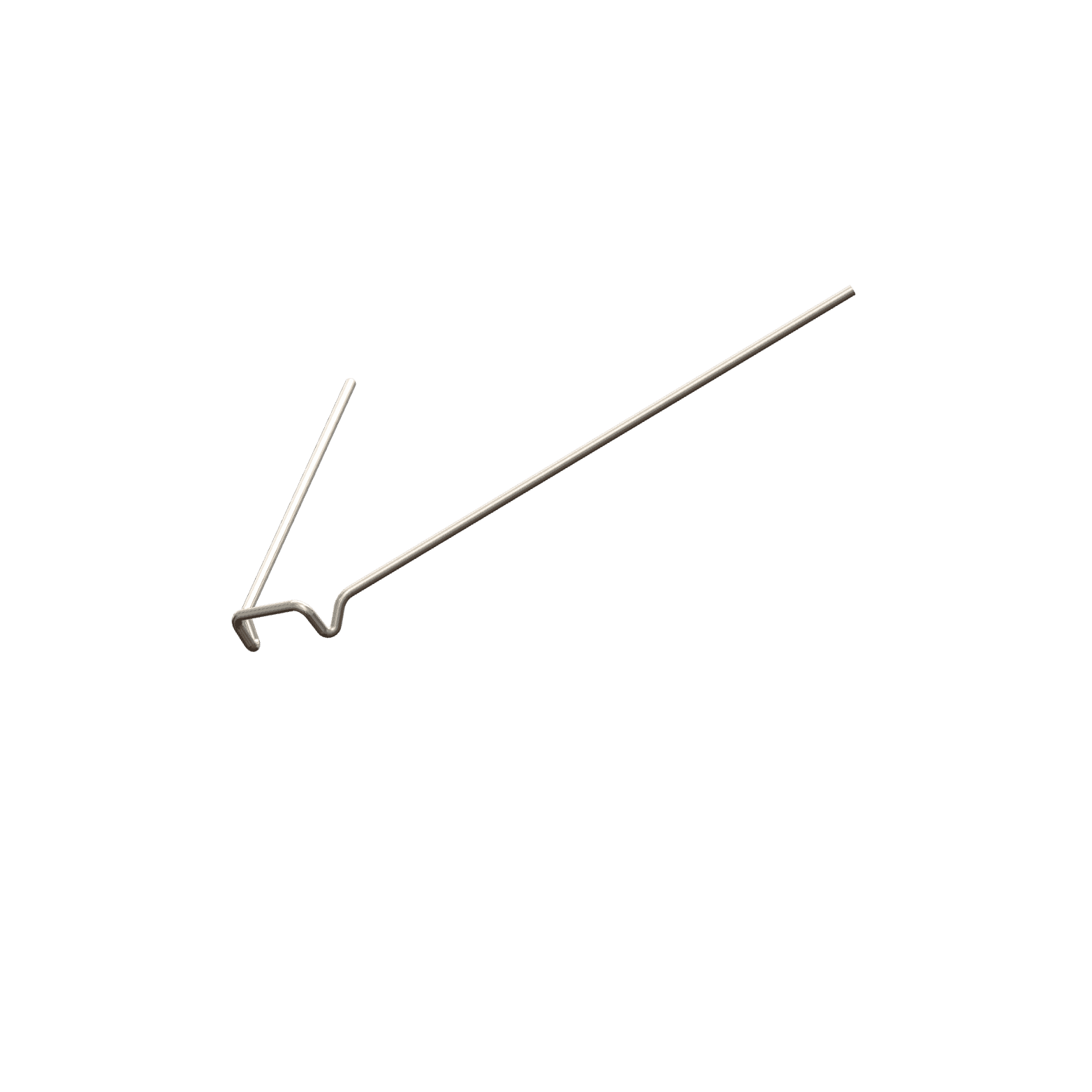 Orthodontic Adams clasp featuring an open trapezium shape with angled sides and a flat, upward‑curved middle section.