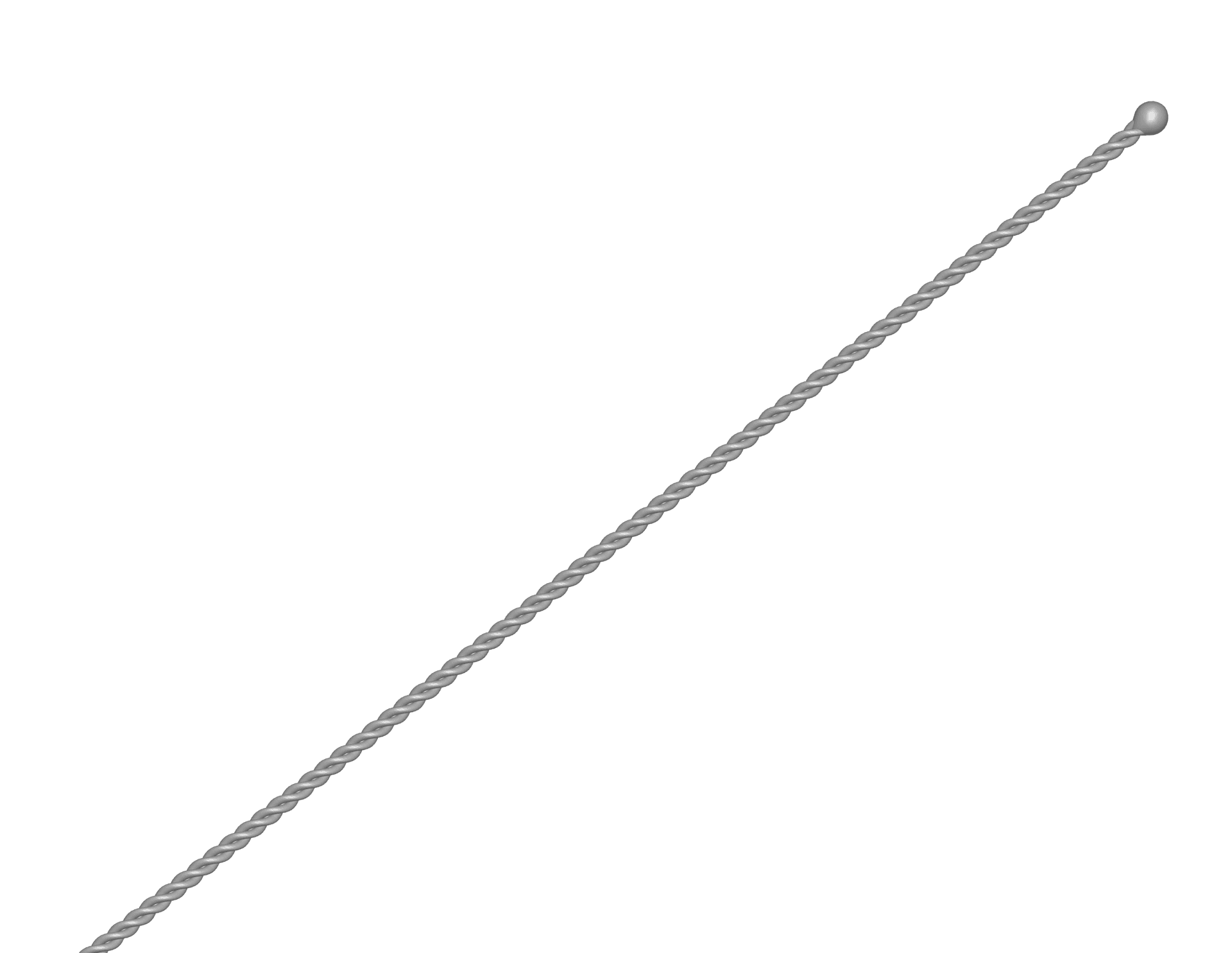 Medical stylet with a twisted wire shaft and a ball handle.