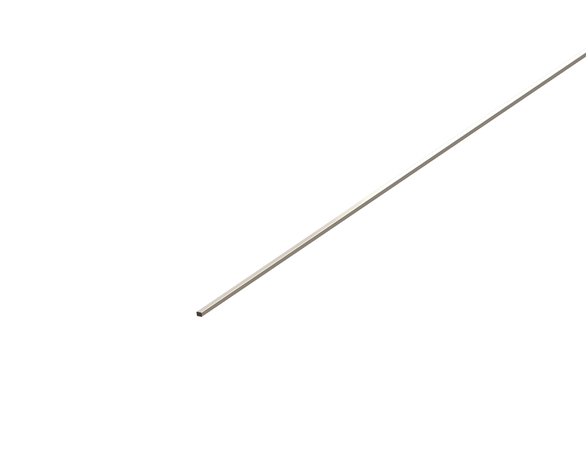 Rectangular straight wire oriented leftward, showing a long uniform shape with one cut end.