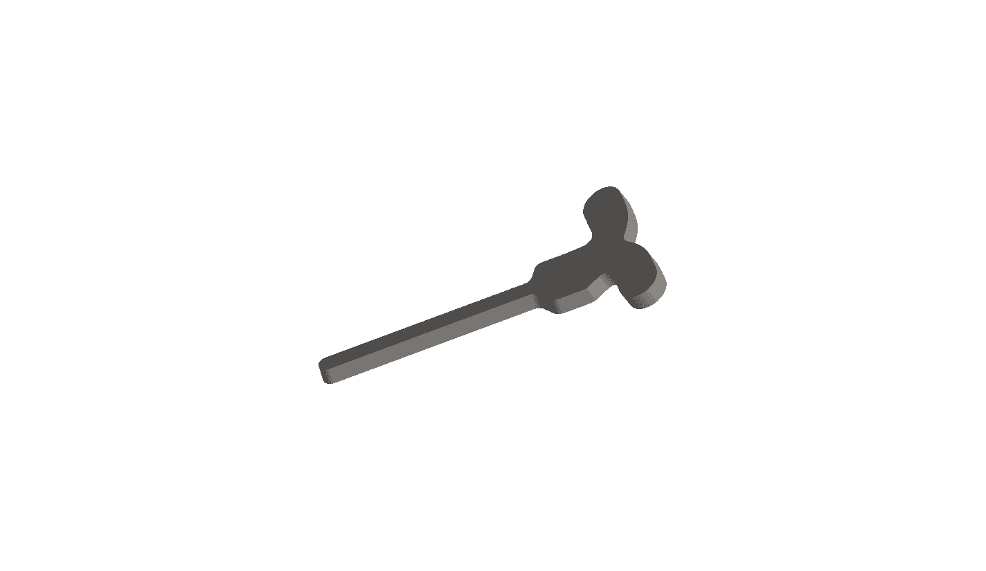 Orthodontic metal stamping featuring a thin elongated base, a short thicker central body, and two rounded arms extending in opposite directions at the top.
